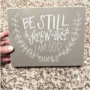 Decor Grey Psalm 46:10 Small Sign